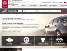 Tablet Screenshot of billgattonnissanparts.com